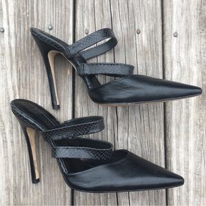 TOPSHOP GALA snake skin/leather strap heels 39